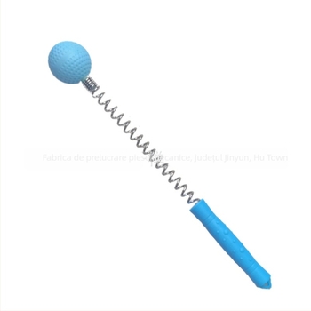 Cioc de masaj din plastic portabil, cu cap de silicon și arc pentru masaj de frământare, masaj de spate și masaj al meridianelor (87 g)