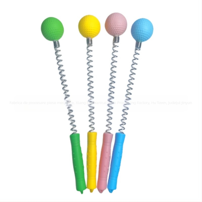 Cioc de masaj din plastic portabil, cu cap de silicon și arc pentru masaj de frământare, masaj de spate și masaj al meridianelor (87 g)