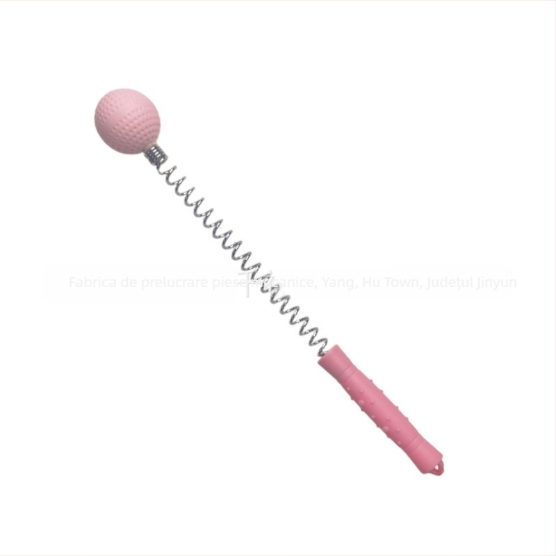 Cioc de masaj din plastic portabil, cu cap de silicon și arc pentru masaj de frământare, masaj de spate și masaj al meridianelor (87 g)