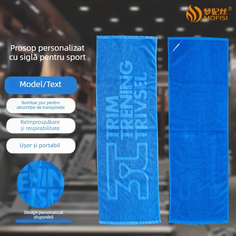 Prosop sport din bumbac jacquard, absorbant la transpirație, 150 g, pentru fitness, yoga, alergare