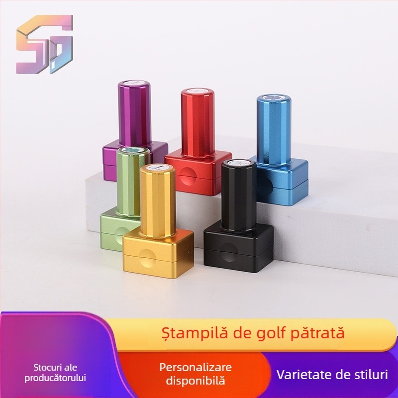 Ștampilă de golf, carcasă metalică pătrată, uscare rapidă, suprafață de imprimare 14×20