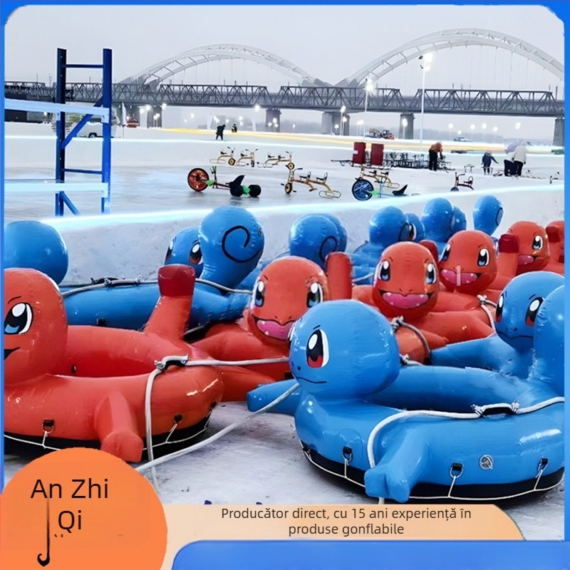 Inel de zăpadă tractabil, în formă de animal - PVC material, construcție îmbunătățită, model An zhiqi-snow, personalizare disponibilă, potrivit pentru alte condiții de zăpadă