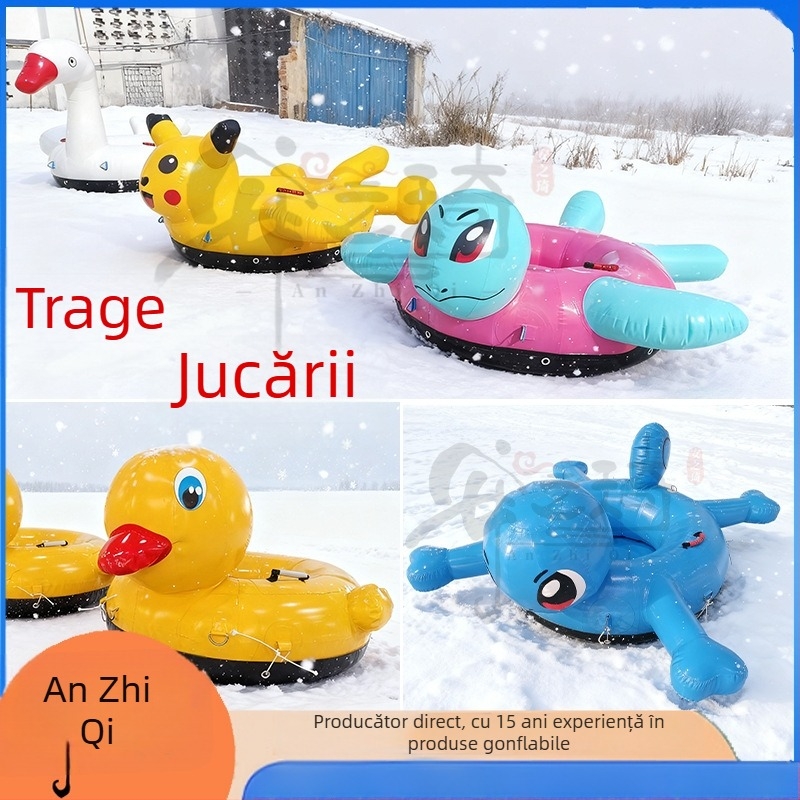 Inel de zăpadă tractabil, în formă de animal - PVC material, construcție îmbunătățită, model An zhiqi-snow, personalizare disponibilă, potrivit pentru alte condiții de zăpadă