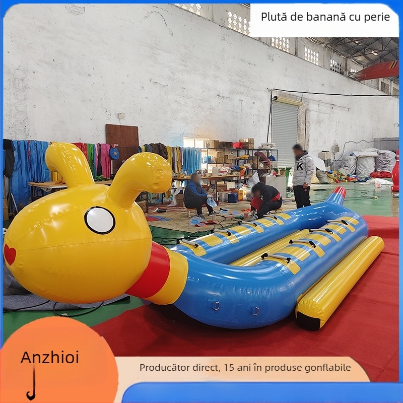 Snow Duck Banana Boat pentru zăpadă – PVC gros, barcă de schi pentru 2–5 persoane, model An zhiqi-snow, personalizare disponibilă