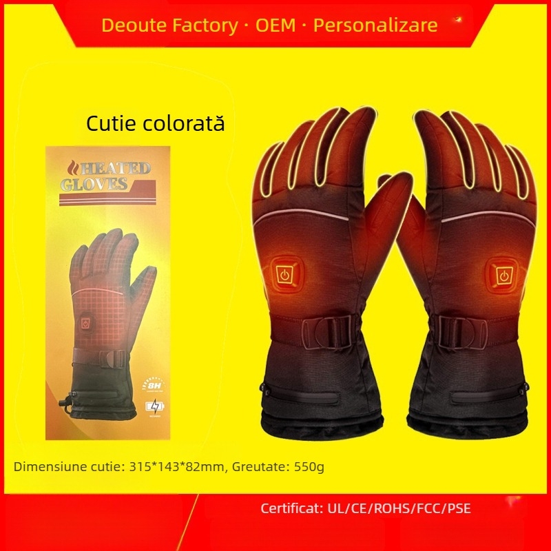 Deoute mănuși încălzite din nylon, cu alimentare USB, pentru iarnă, ciclism și schi în aer liber