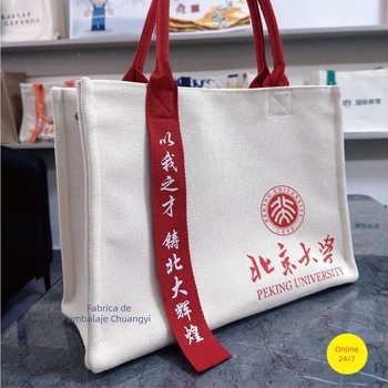 Geantă tote din pânză cu șnururi personalizate, imprimare logo accelerată, producție personalizată (comandă minimă 300; toleranță 0,5–2 cm)