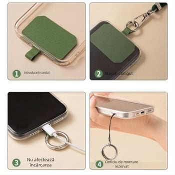 Lanyard pentru telefon mobil - șnur din nylon, țesătură din nylon, stil unisex, cataramă metalică