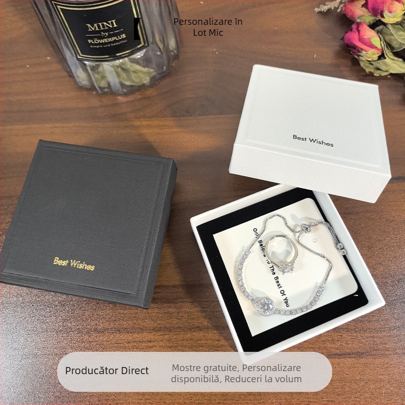 Cutie de bijuterii pentru inele și brățări, personalizată, stil lux lejer (material: hârtie/carton; personalizare: da; tip ambalaj: cutie de ambalare; scop: depozitare inele/brățări; marcă: Xieying)