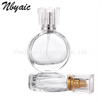 Sticluță rotundă de parfum din sticlă, turnată, finisaj ușor, personalizare disponibilă, nbyaic