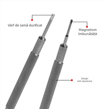 Time Chi set de șurubelnițe pentru ceasuri – vârfuri din oțel nichel-crom, mâner din oțel unelte, nemagnetice, fără izolație