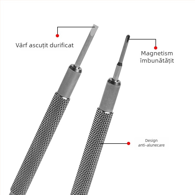 Șurubelniță pentru ceasuri Time Chi — oțel crom-nichel (oțel inoxidabil), Izolație: Nu; Magnetism: Nu; Material mâner: Oțel pentru unelte