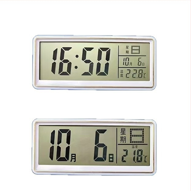 Ceas electronic cu afișaj LCD din plastic, calendar perpetuu și funcție de temperatură și alarmă