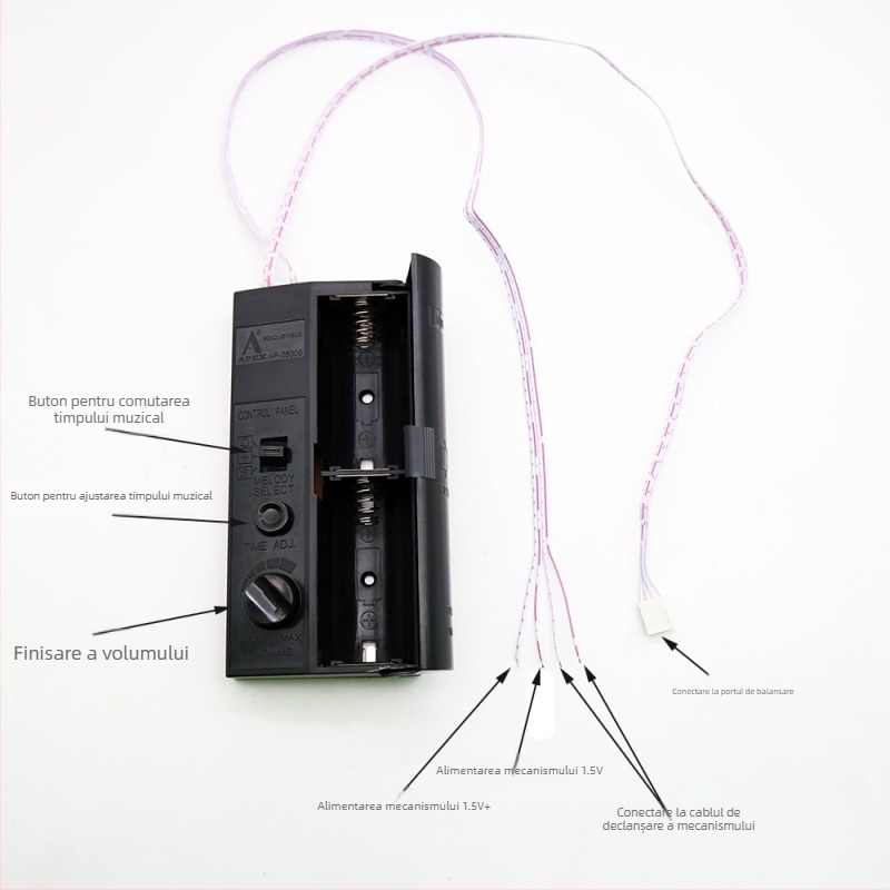 Ceas de perete cu box muzical și mecanism Quartz – carcasă din plastic, stil modern minimalist