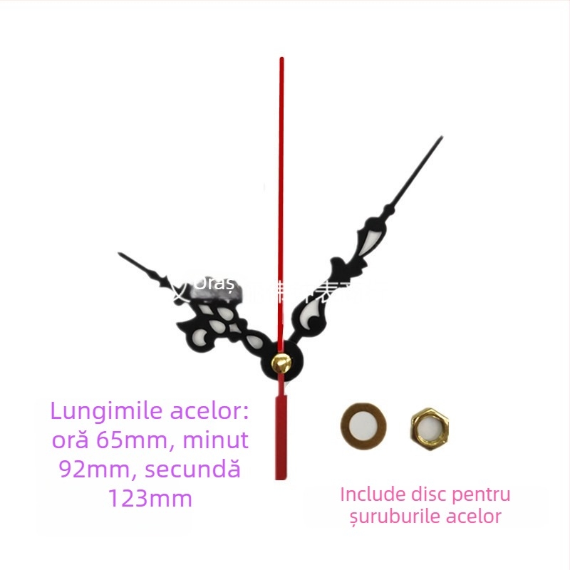 Mecanism de ceas cu cuarț pentru ramă foto – mișcare cu salt al secundelor, carcasă din plastic, stil modern minimalist (3268)