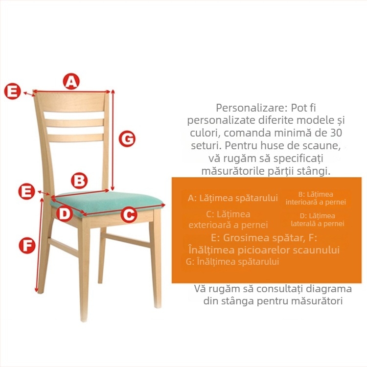 Husă de scaun pentru hoteluri și restaurante, poliester, stil modern minimalist, rezistentă la pete, impermeabilă, rezistentă la ulei