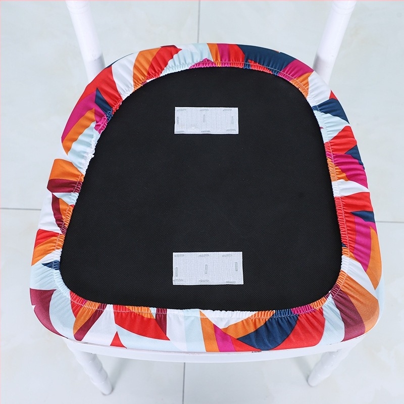 Husă imprimată pentru pernă de șezut din mătase de lapte și bumbac - formă rotundă - anti-alunecare - protecție împotriva prafului - stil modern minimalist