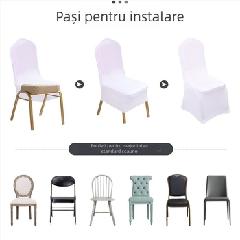 Husă scaun – elastic îngroșat din țesătură Oxford; pentru scaune de hotel, banchet și nuntă; universală pentru restaurante și scaune de dining. Material: 95% poliester + 5% spandex; Categoria: Husă pentru scaun; Stil: Hotel; Cutie: 80 de bucăți/ cutie