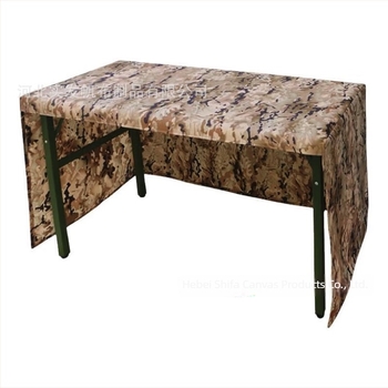 Față de masă impermeabilă camuflaj PVC, dreptunghiulară, model carouri