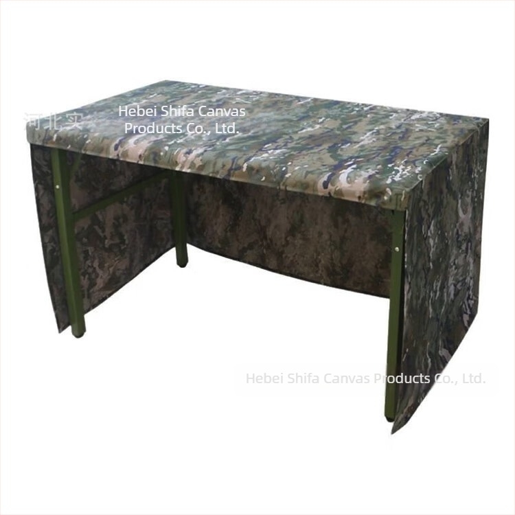 Față de masă impermeabilă camuflaj PVC, dreptunghiulară, model carouri