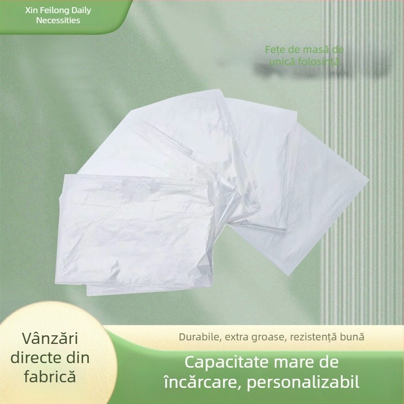 Față de masă din PE, de unică folosință, dintr-un singur strat, pliabil, protecție împotriva prafului, pentru hoteluri și uz casnic