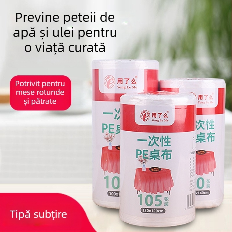 Feță de masă de unică folosință, impermeabilă și rezistentă la ulei, din plastic gros, formă pătrat/dreptunghiulară, pentru hoteluri, restaurante și banchete.