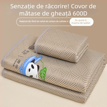 Set de 3 covorașe pentru pat — fibre de viscoză, senzație de gheață, pliabile, țesătură imprimată