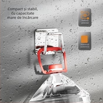 Suport telescopic pentru bara de perdea – adeziv, montaj fără găuri, din plastic, stil modern minimalist, încărcare maximă 1 kg
