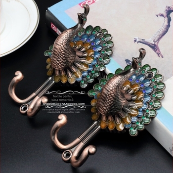 Cârlig pentru perdele – design păun, aliaj de aluminiu, stil modern minimalist, model 2051, brand Jiadong, pentru toate tipurile de perdele