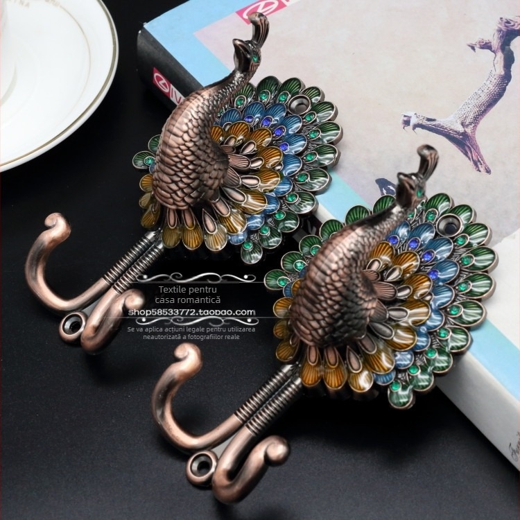 Cârlig pentru perdele – design păun, aliaj de aluminiu, stil modern minimalist, model 2051, brand Jiadong, pentru toate tipurile de perdele