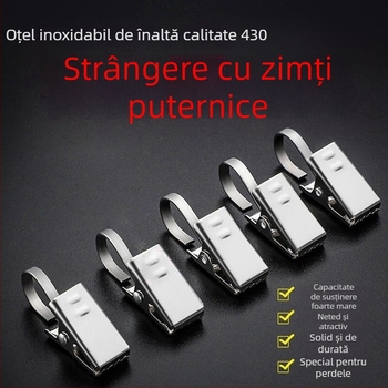 Set de clips pentru perdea cu cârlig, material: mătase cu model floral, stil universal