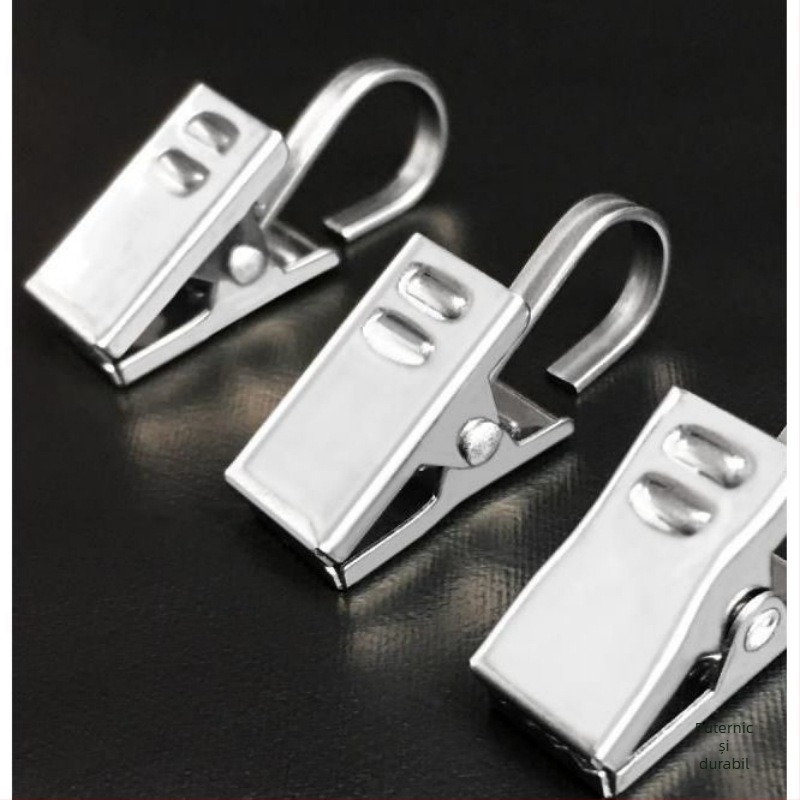 Set de clips pentru perdea cu cârlig, material: mătase cu model floral, stil universal