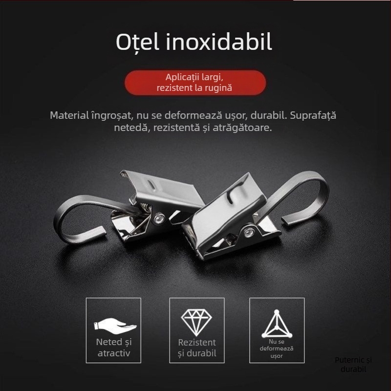 Set de clips pentru perdea cu cârlig, material: mătase cu model floral, stil universal