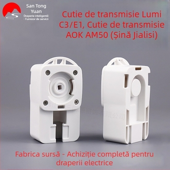 Cutie de transmisie pentru perdele electrice, compatibilă cu motoarele Greenmi C3/E1 și Aoke AM50, din plastic, stil modern minimalist, Jiali Track