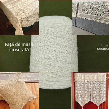 Fir de croșetat din bumbac 100%, 3000 m, pentru eșarfe, perdele și textile de casă
