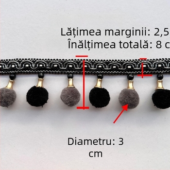 Accesorii pentru perdea - bilă pufoasă, material textil, stil modern minimalist, personalizabil, codul produsului 202401205