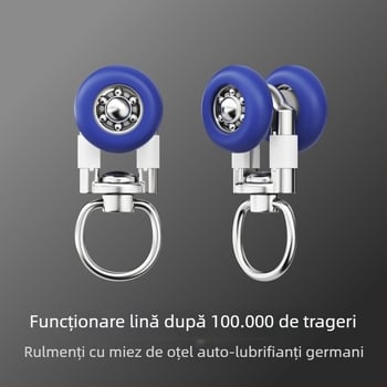 Șină pentru perdea cu role purtătoare, 2,8 mm, grosime extra, aliaj de aluminiu, dublă traiectorie, funcționare silențioasă