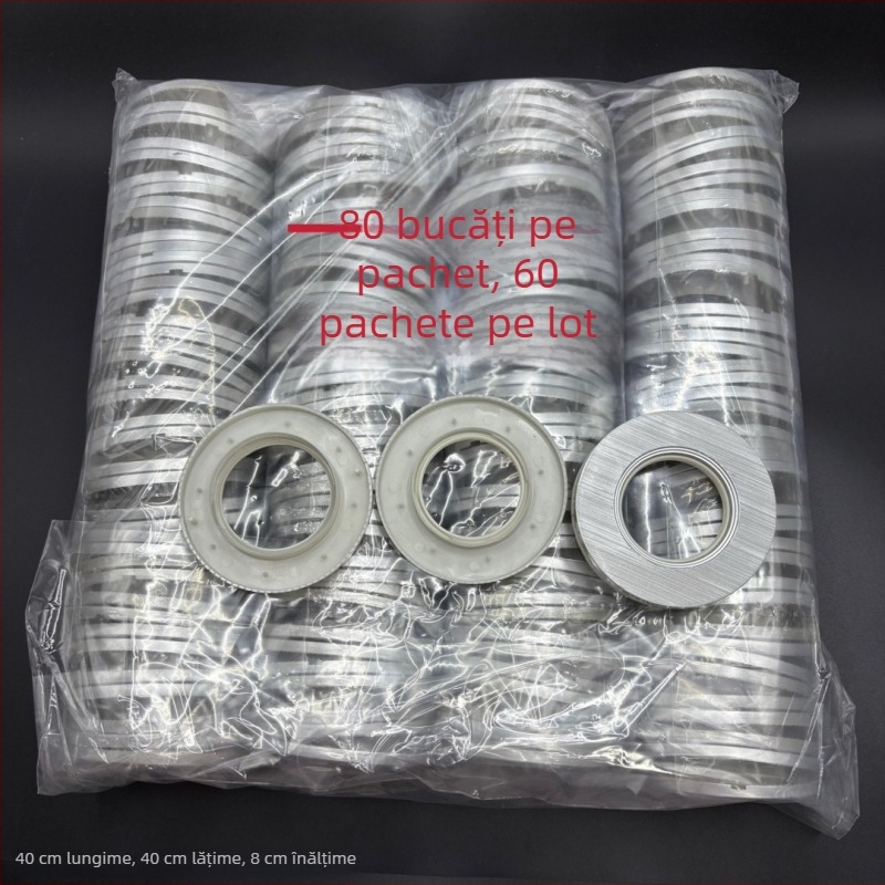 Ineluri universale pentru perdele perforate, cu inel de agățare, din material lavabil, pentru șină română – accesorii pentru perdele