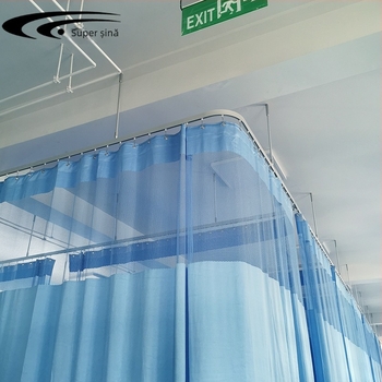 Șină de perdea din aluminiu pentru paturi de spital în formă U și L, spații de înfrumusețare arcuite, vestiare și cabine de probă; sistem de separare cu profil de perdea