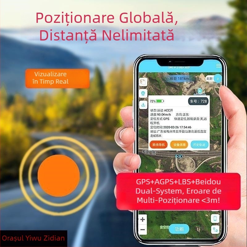 GPS tracker pentru vehicul cu localizator anti-furt și poziționare prin satelit
