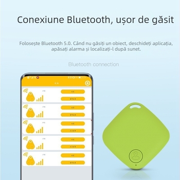 Bluetooth 5.2 Remote Selfie Anti-Pierdere cu Localizator, Alarm Bidirecțional, Distanță 15–30 m, Baterie CR2032