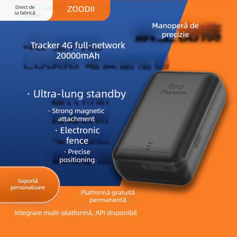 4G Beidou GPS tracker dublu pentru vehicule, monitorizare anti‑furt, baterie de 20.000 mAh, durată lungă, dispozitiv magnetic portabil