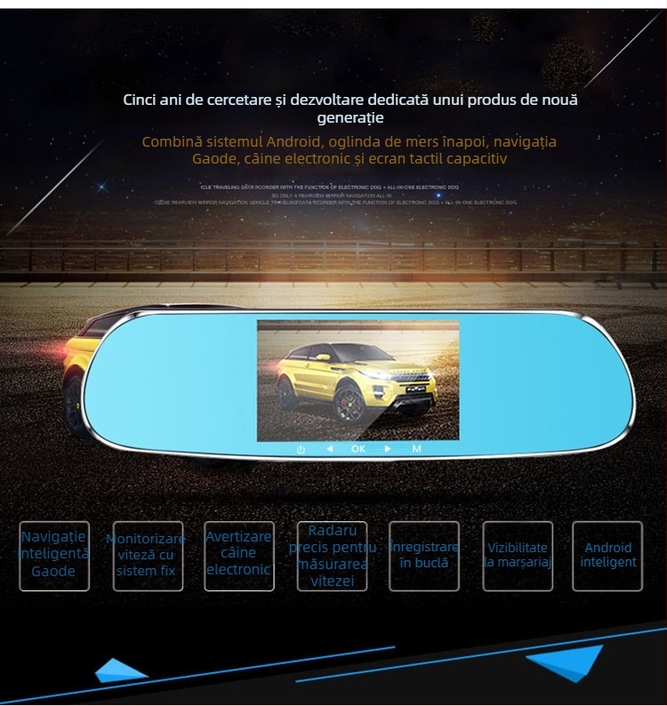 Camera de bord X6 cu lentile duale, unghi de 170°, înregistrare ciclică, suport până la 32GB TF card