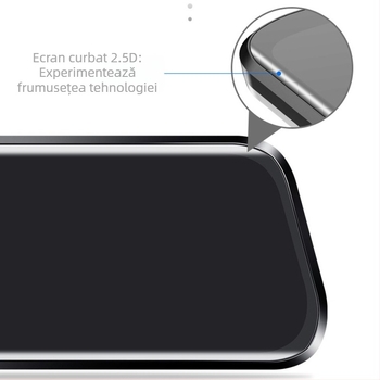 Camera auto cu două lentile în oglinda retrovizoare, ecran de 10 inch, 1080p, unghi de vizualizare 170°, WIFI, stocare pe card TF