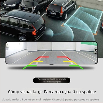Noul dash cam auto, cu ecran de 12 inch, obiectiv dual, viziune de noapte 2K/4K, Wi-Fi, GPS urmărire traseu, DVR