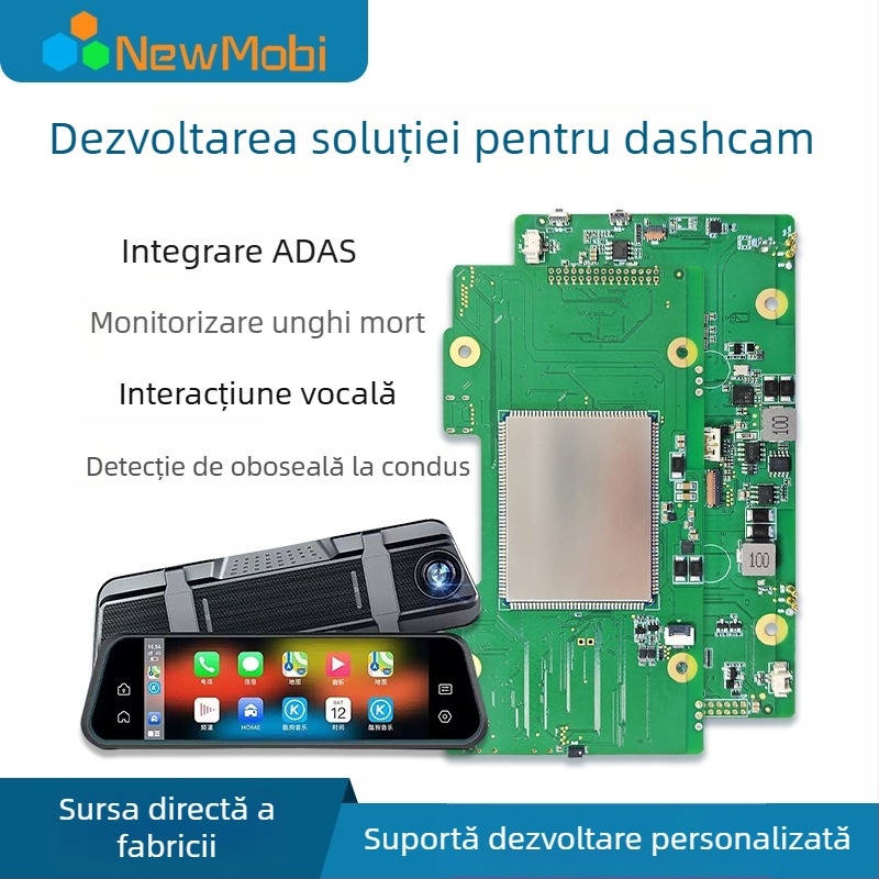 Oglindă retrovizoare inteligentă cu placă Android | camere duale 13MP, înregistrare 1080p, F2.0, Quad/Octa nuclee, memorie 2GB+16GB până la 6GB+128GB; ADAS, imagine inversare, detecție unghiuri moarte, detectare oboseală, control vocal