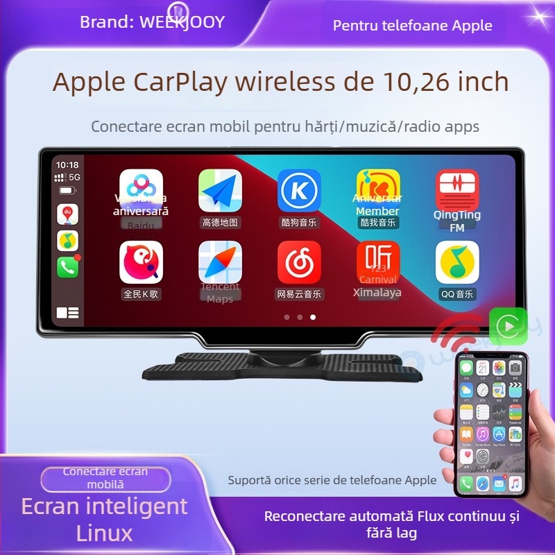 C-C100 ecran inteligent central pentru mașină cu Apple CarPlay, 8 nuclee Linux, ecran ≥10 inch, Bluetooth, USB, hărți Amap/Baidu/Tencent/Apple