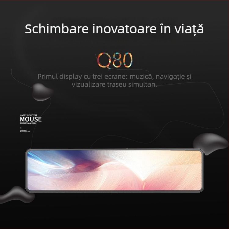 Q80 Oglindă retrovizoare inteligentă cu cameră dublă, dash cam, 4G navigație Android, 1080P, quad-core, 2GB RAM + 32GB stocare