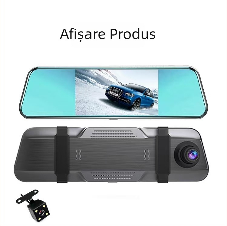 Camera auto cu două obiective, 2160P, unghi de vizualizare 170°, Wi-Fi, monitorizare la parcare