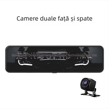 Camera de bord auto 1080p cu obiectiv dual, viziune nocturnă, control vocal și ecran tactil