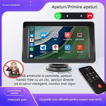 Ecran inteligent montat pe vehicul cu proiecție wireless, model X70, Linux OS, quad-core, acceptă Apple CarPlay și Huawei HiCar, hărți Amap/Baidu/Tencent